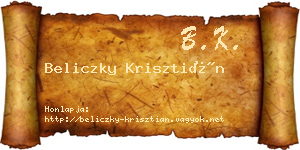 Beliczky Krisztián névjegykártya
